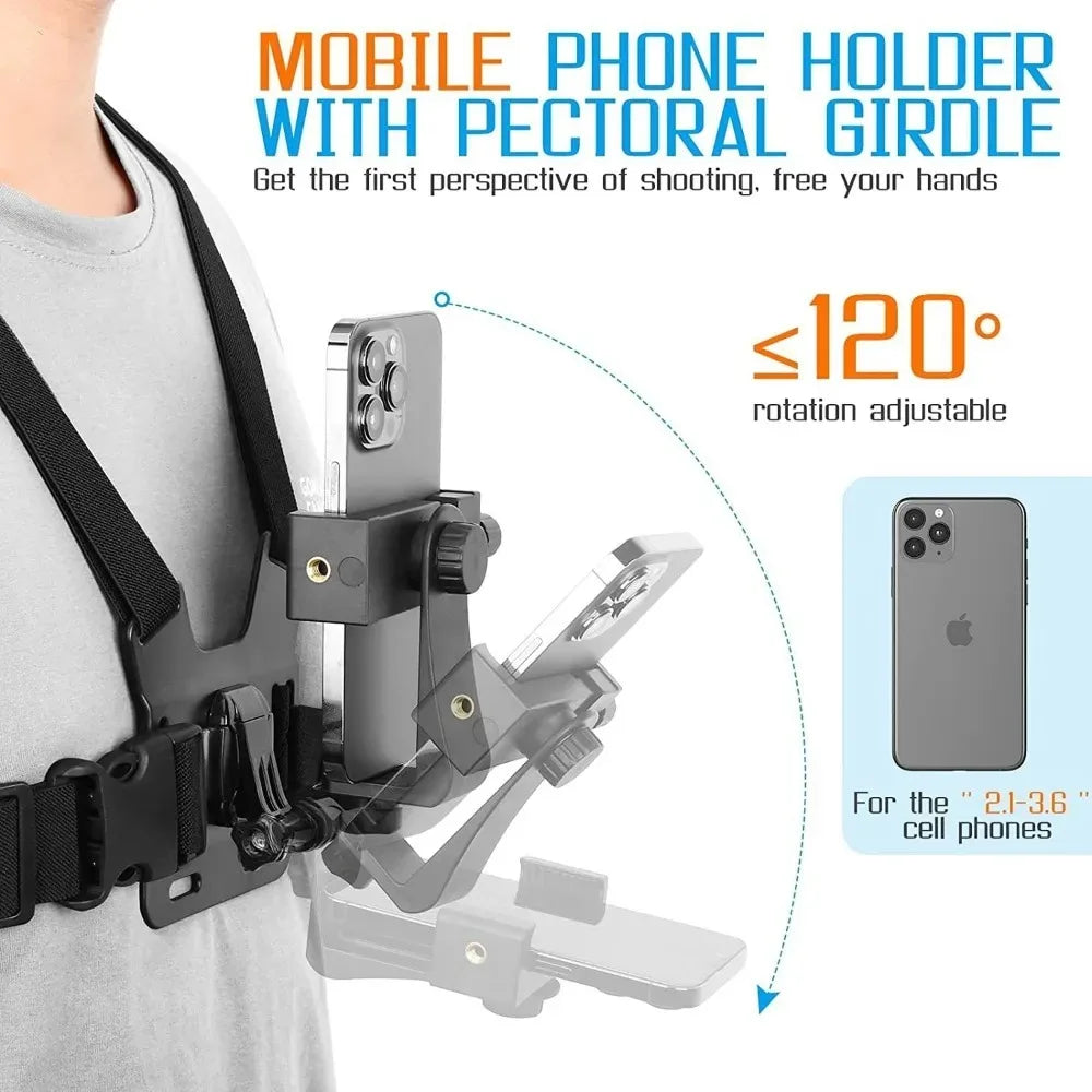 ChestGrip™ Pro - Adjustable Chest Mount Phone & Action Cam Holder
