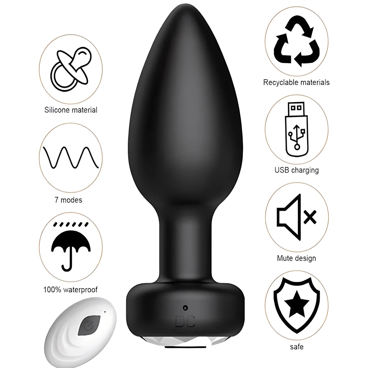 ErosPlug™ Vibrating Silicone Anal Plug