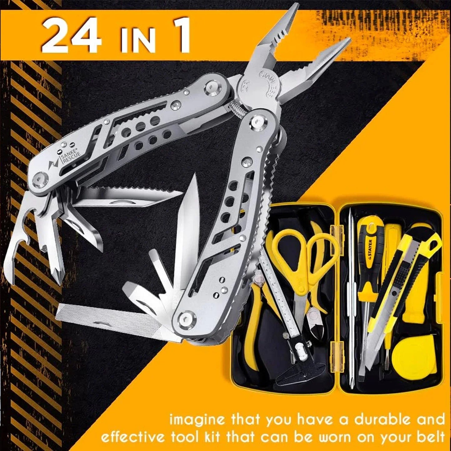 SankeRescue™ 24-in-1 Mini Multitool Pliers