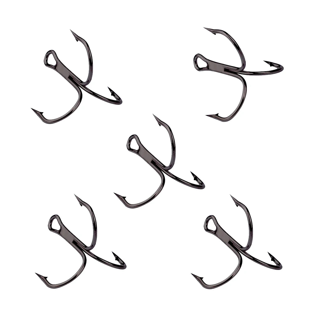 TriStrike™ Triple Barbed Treble Hooks – 20PCS High Carbon Steel Set