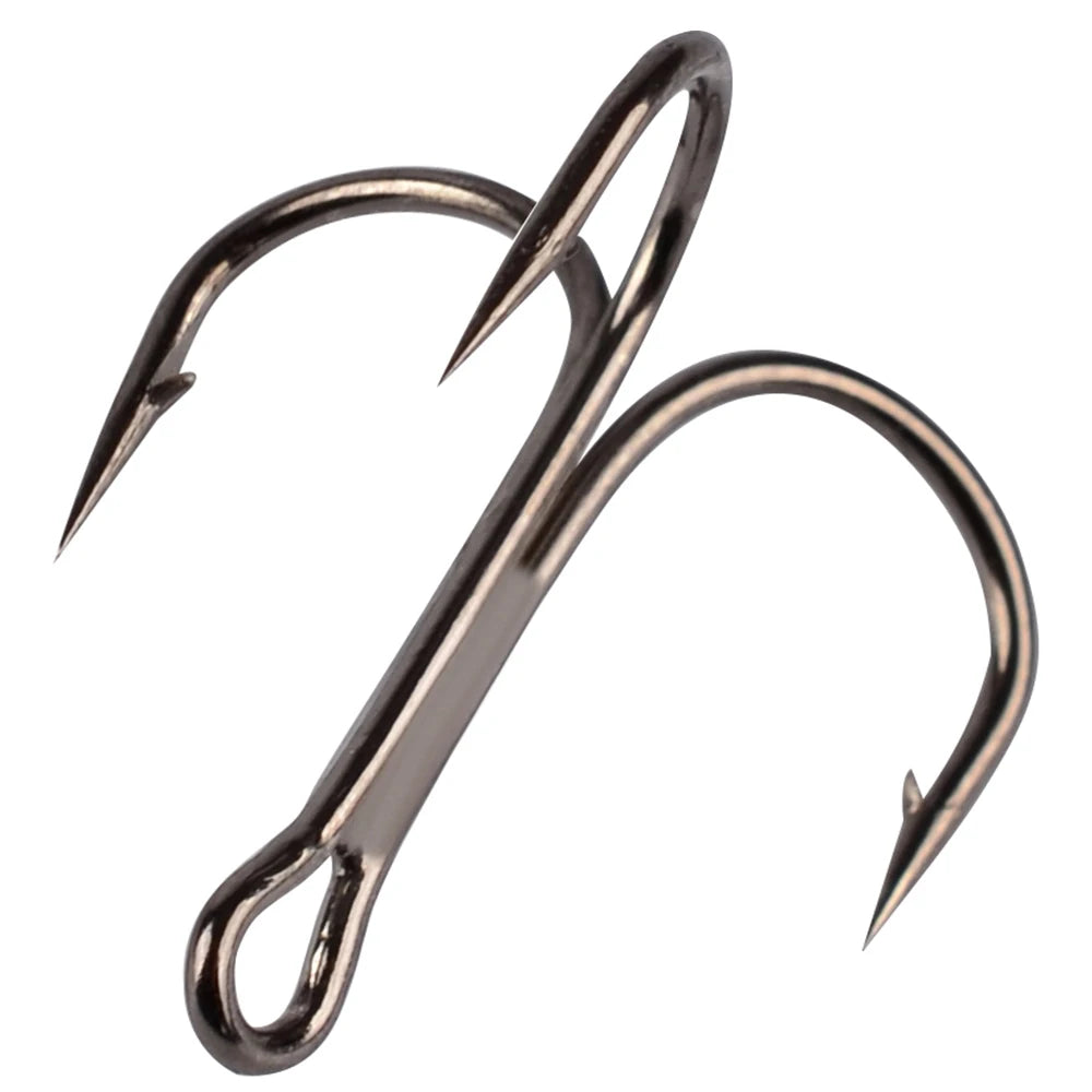 TriStrike™ Triple Barbed Treble Hooks – 20PCS High Carbon Steel Set