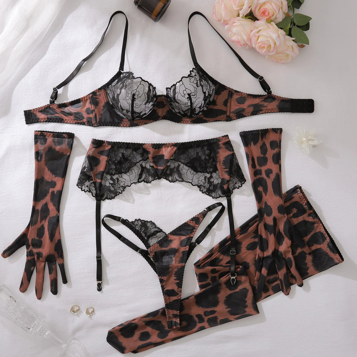 WildSeduce™ Leopard Lace Lingerie Set