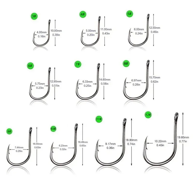 ProCatch™ 400pcs High Carbon Steel Barbed Fishing Hooks