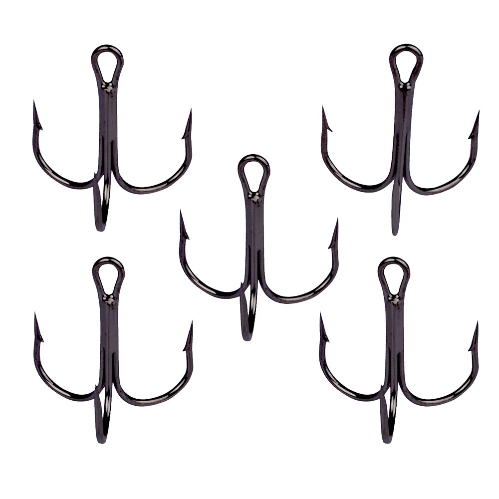 TriStrike™ Triple Barbed Treble Hooks – 20PCS High Carbon Steel Set