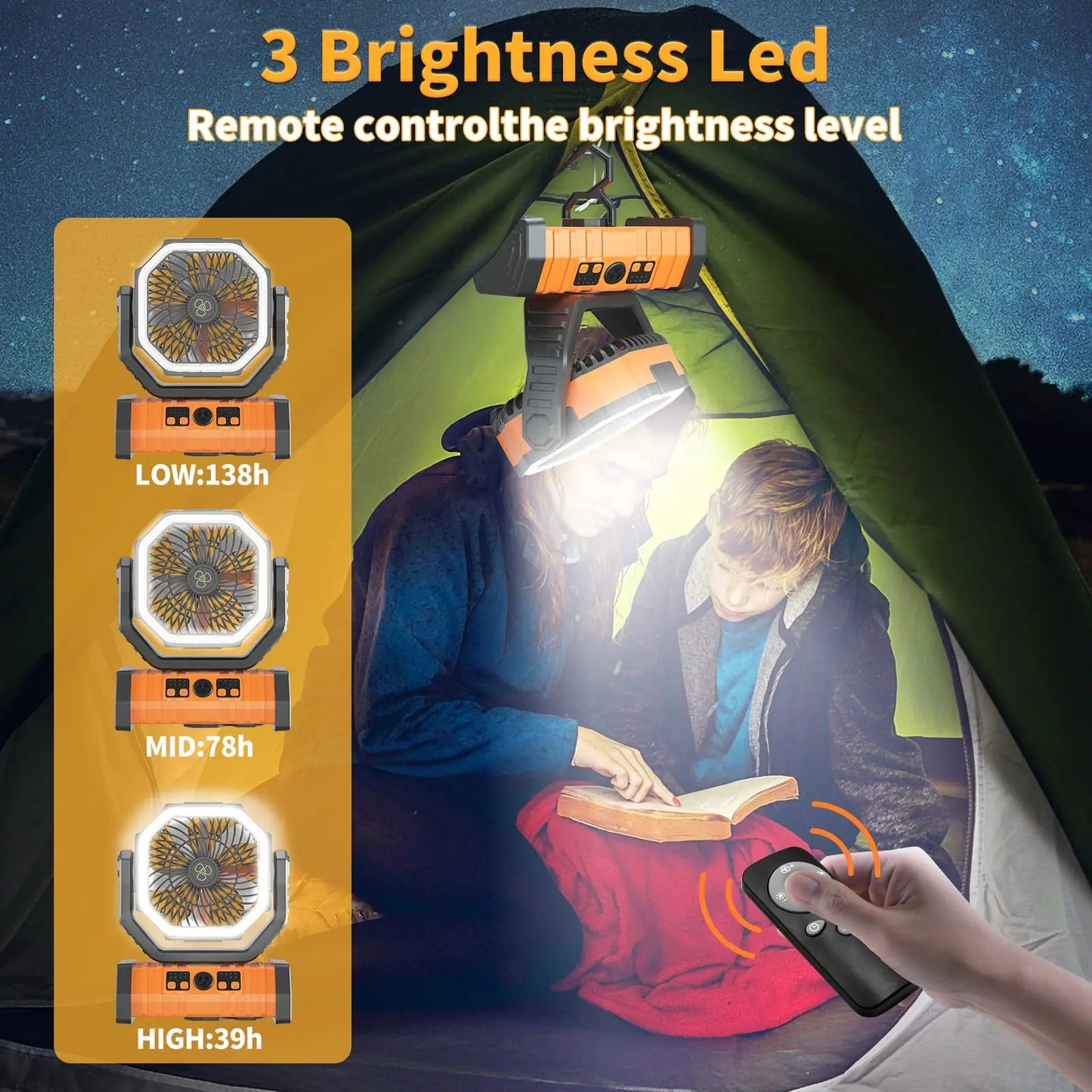 BreezeHook™ 270° Camping Fan & Light