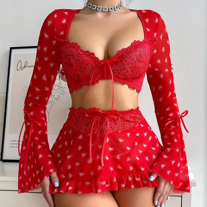 Amora™ Lace Heart Lingerie Set