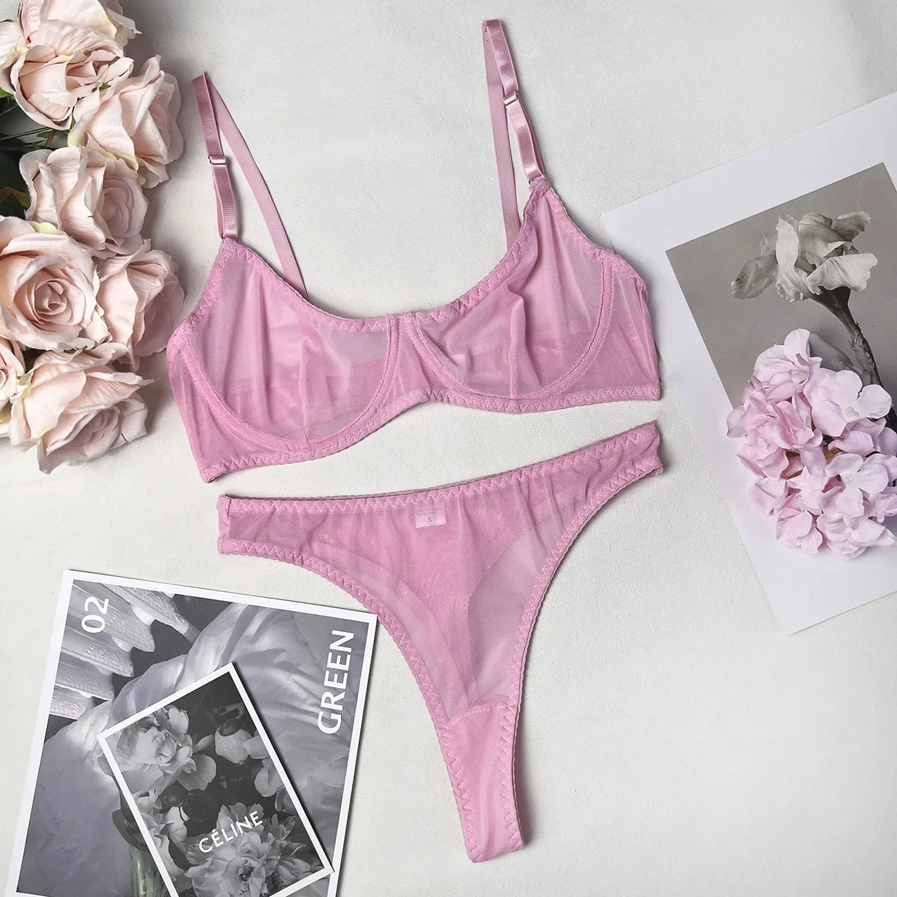 Lustiva™ 2-Piece Sheer Lace Lingerie Set