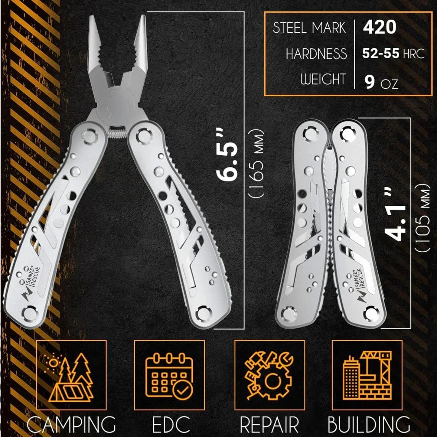 SankeRescue™ 24-in-1 Mini Multitool Pliers