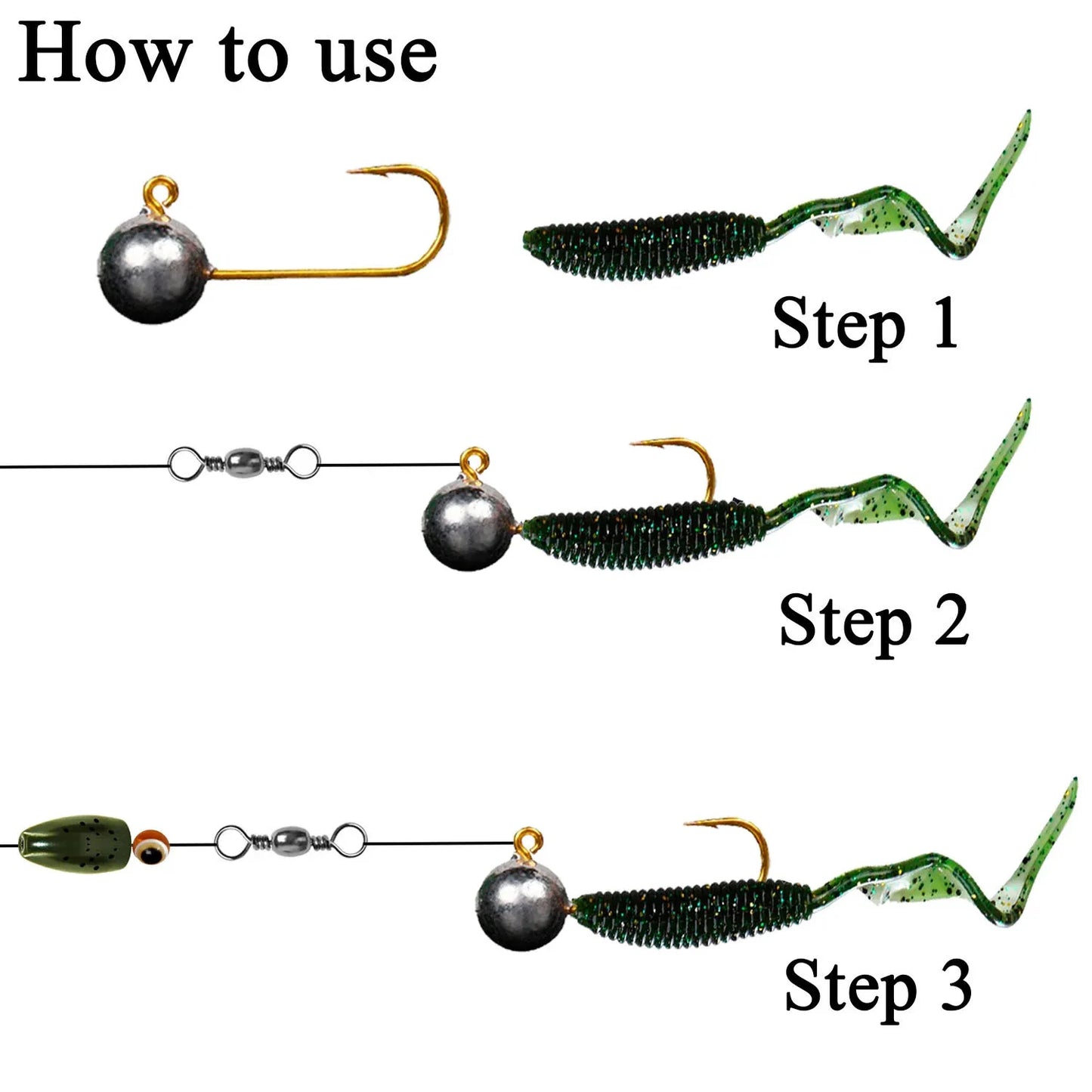 MicroJig™ Ice Fishing Hook Set – 10pcs Ultra Light Jig Heads (1g–5g)