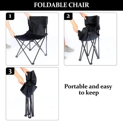 Compact Foldable Outdoor Camping Chair with Side Pocket