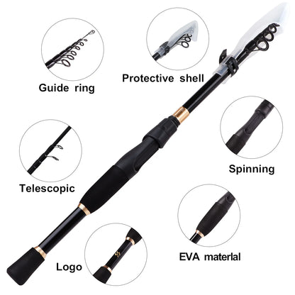 Sougayilang AeroLite™ Telescopic Carbon Fishing Rod (1.8m–2.4m)