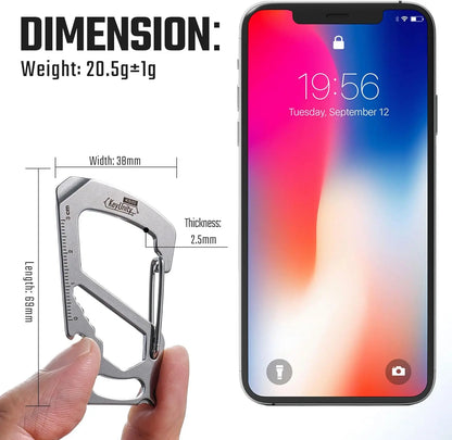 KeyUnity 7-in-1 Stainless Steel Multi-Tool Carabiner Clip