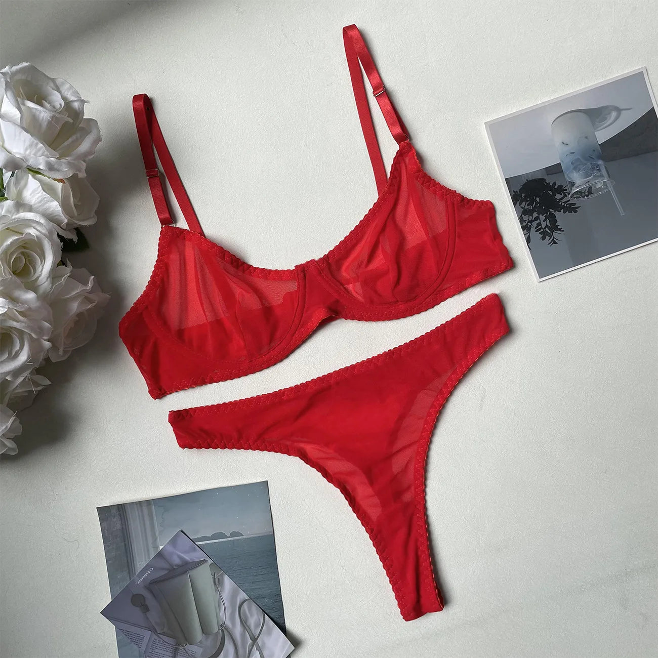 Lustiva™ 2-Piece Sheer Lace Lingerie Set