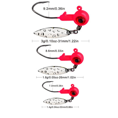ProBite™ Micro Jig Crank Hook Set – 1.4g, 1.6g, 3g Soft Lure Jig Heads