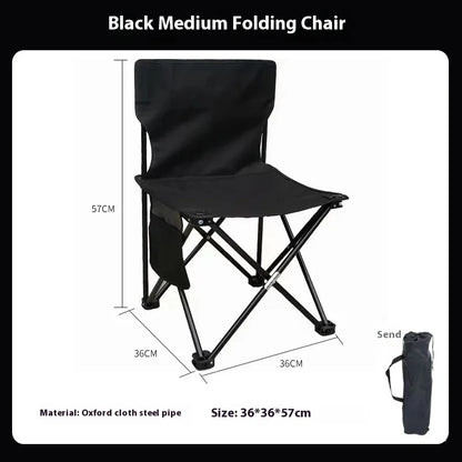 Compact Foldable Outdoor Camping Chair with Side Pocket