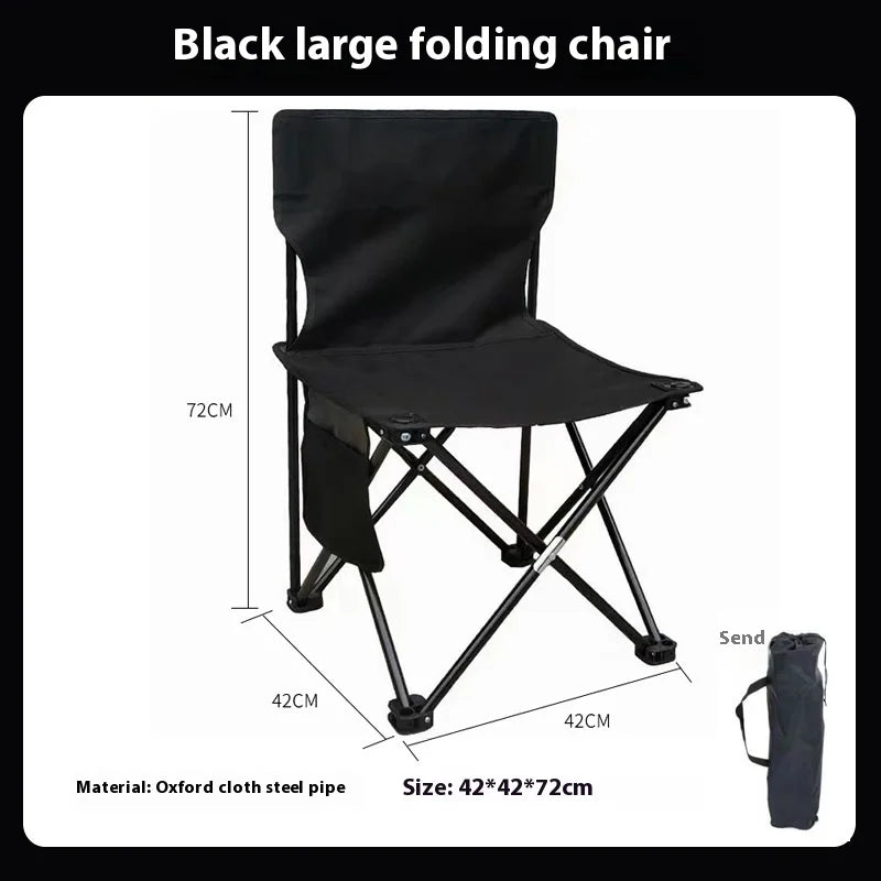 Compact Foldable Outdoor Camping Chair with Side Pocket