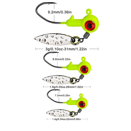 ProBite™ Micro Jig Crank Hook Set – 1.4g, 1.6g, 3g Soft Lure Jig Heads