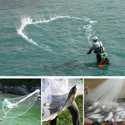 SeaHaul™ Precision Cast Net – Handmade with Zinc Sinkers (4ft–10ft Radius)