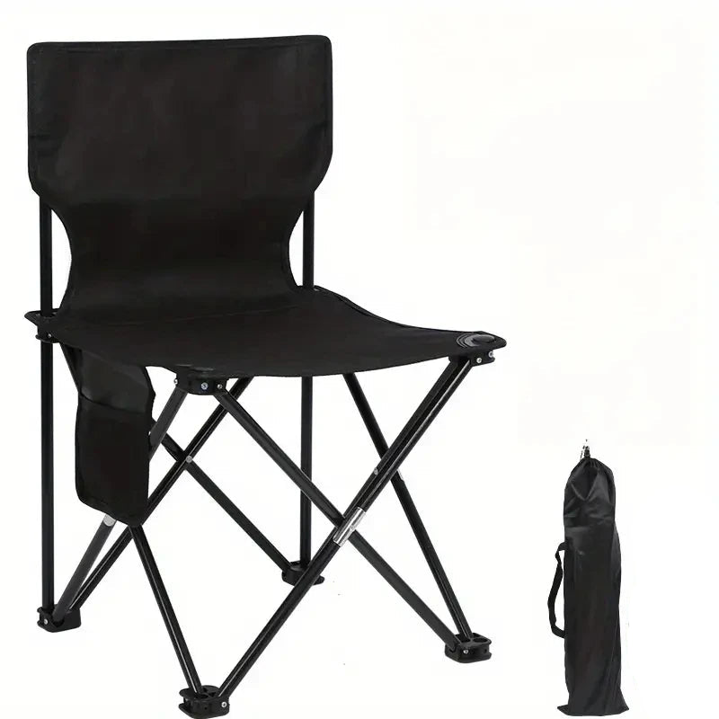 Compact Foldable Outdoor Camping Chair with Side Pocket