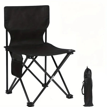 Compact Foldable Outdoor Camping Chair with Side Pocket