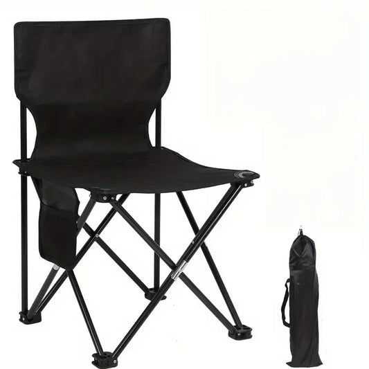 Compact Foldable Outdoor Camping Chair with Side Pocket