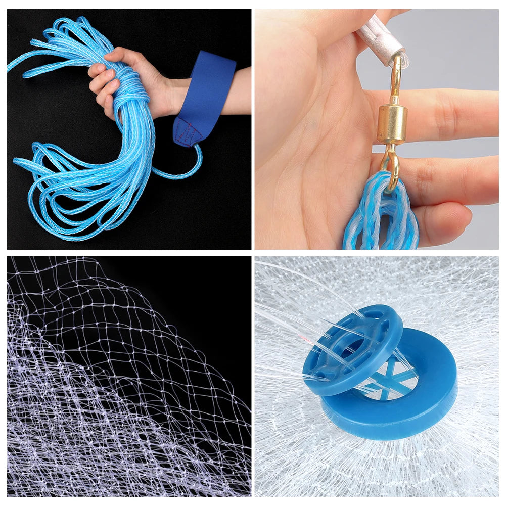 SeaHaul™ Precision Cast Net – Handmade with Zinc Sinkers (4ft–10ft Radius)