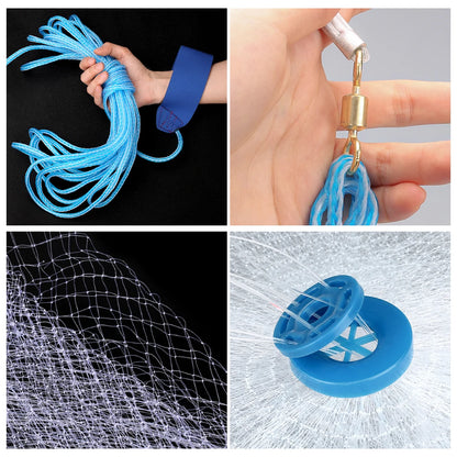 SeaHaul™ Precision Cast Net – Handmade with Zinc Sinkers (4ft–10ft Radius)
