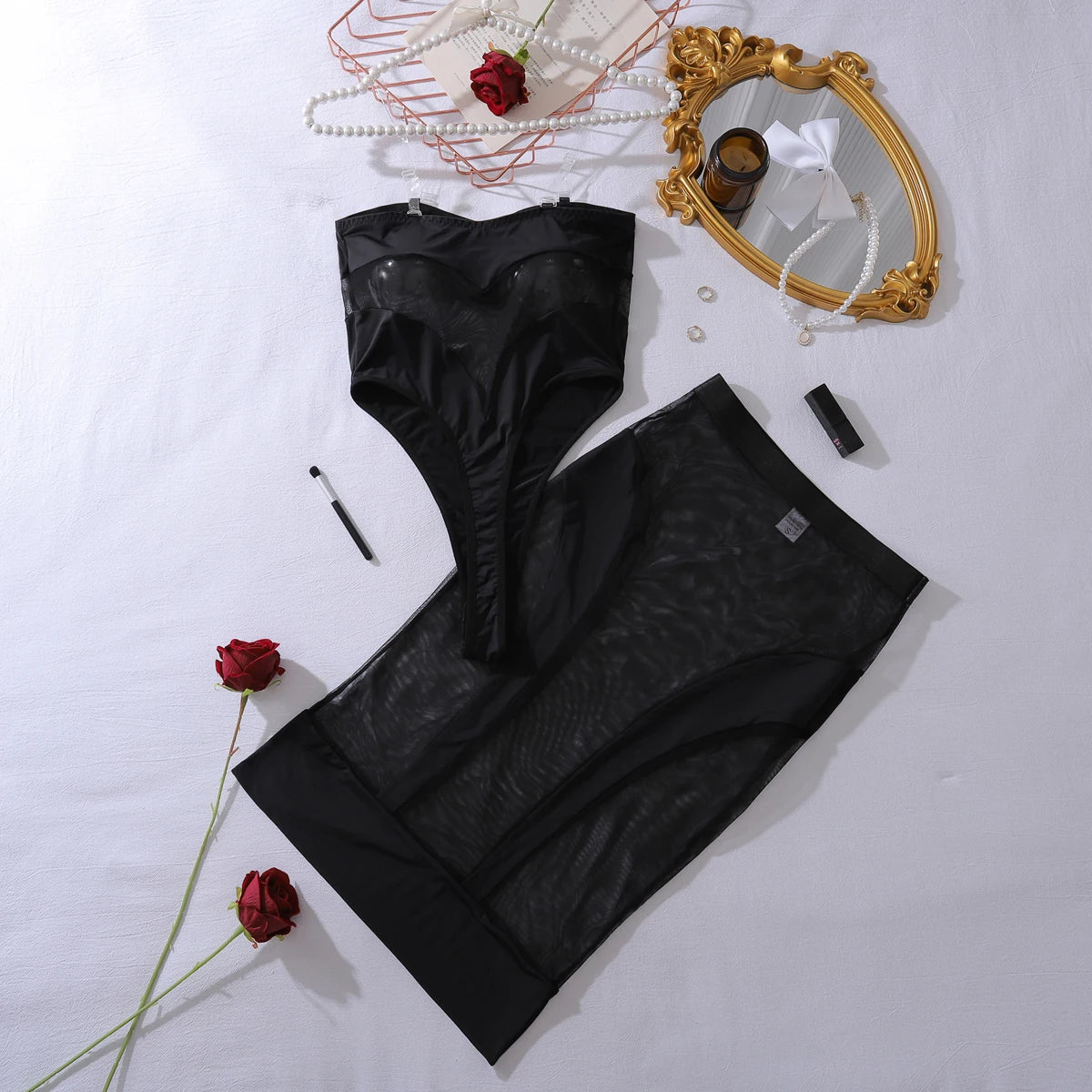 Madona Allure™ Strapless Sheer Midi Set