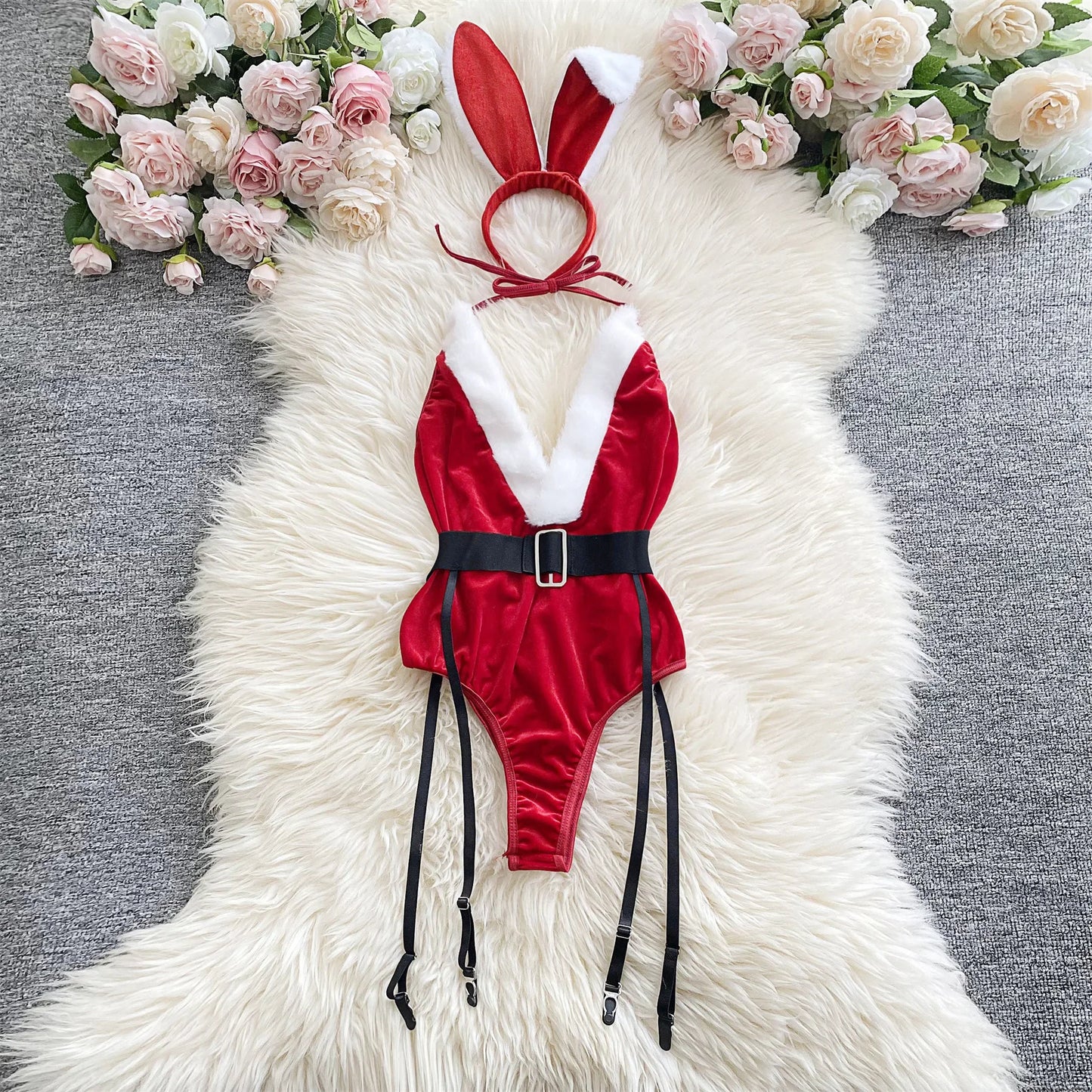 Crimson Velvet Bunny™ Bodysuit