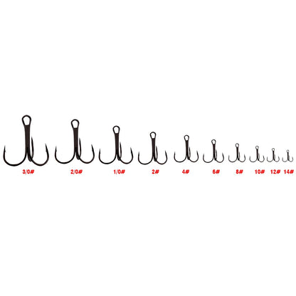 TriStrike™ Triple Barbed Treble Hooks – 20PCS High Carbon Steel Set