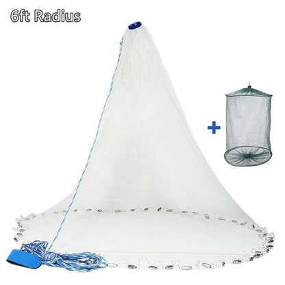 SeaHaul™ Precision Cast Net – Handmade with Zinc Sinkers (4ft–10ft Radius)