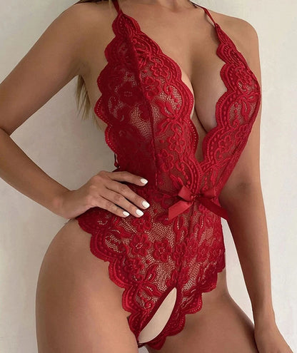 Midnight Lace™ Open Crotch Bodysuit