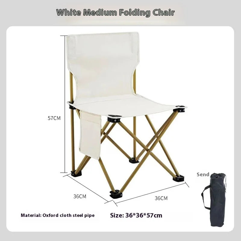 Compact Foldable Outdoor Camping Chair with Side Pocket