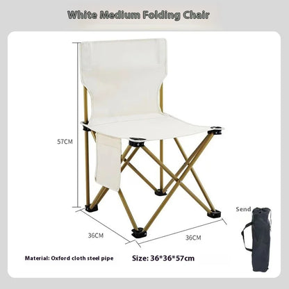 Compact Foldable Outdoor Camping Chair with Side Pocket