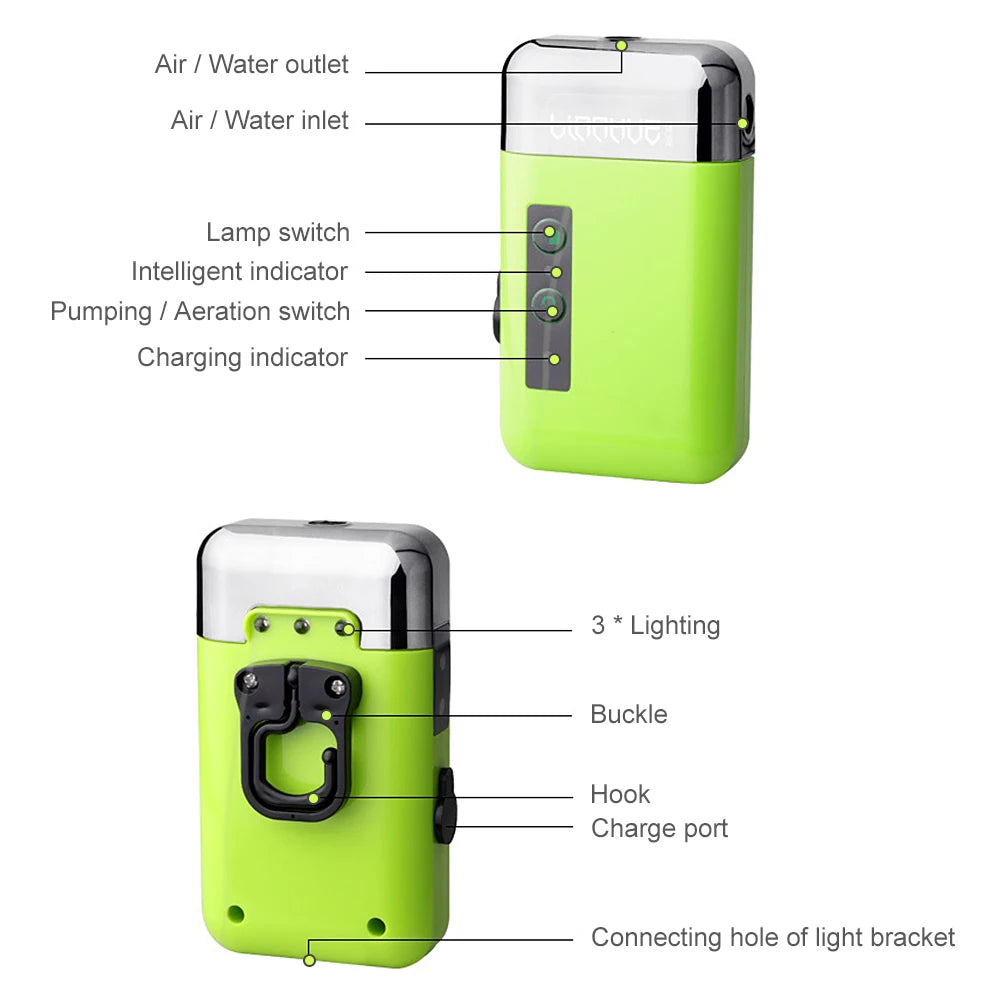 AquaPulse™ 3-in-1 Smart Fishing Oxygen Pump