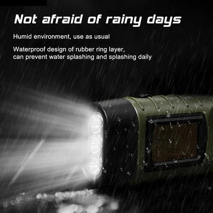 Solar Hand Crank LED Flashlight